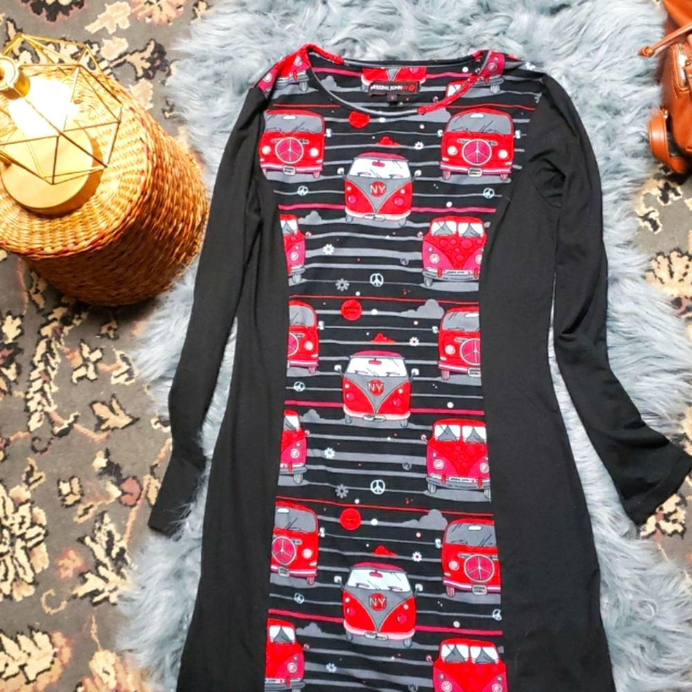 RED RETRO VOLKSWAGEN BUS DRESS